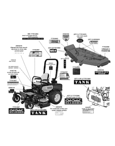 Label Map 54-Inch Deck Diagram and Parts List for M54-KH (53AH8CT4050-27HP)(2010) Cub Cadet Lawn Tractor